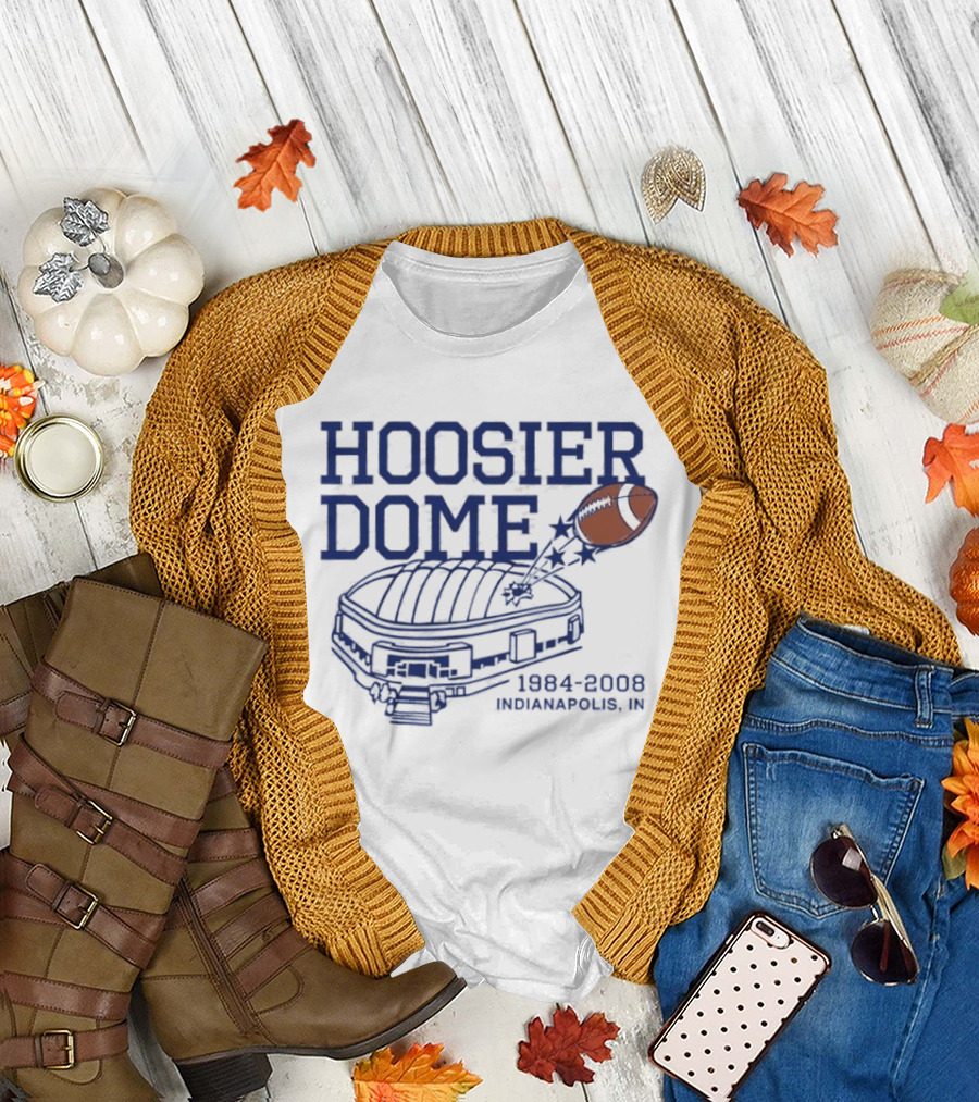 Hoosier Dome Indianapolis 1984 2008 Football Stadium Indiana T-Shirt