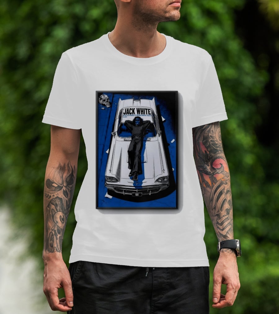 Jack White Phoenix AZ Concert October 3 2026 Classic Car And Skull T-Shirt