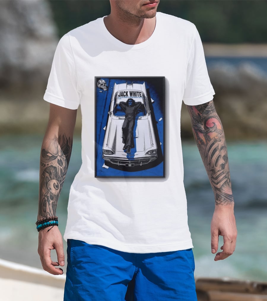 Jack White Phoenix AZ Concert October 3 2026 Classic Car And Skull T-Shirt