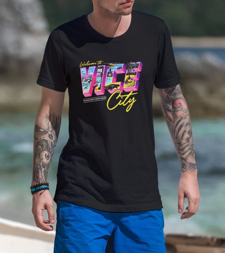 Welcome To Vice City Court Culture X Duvin Postcard T-Shirt