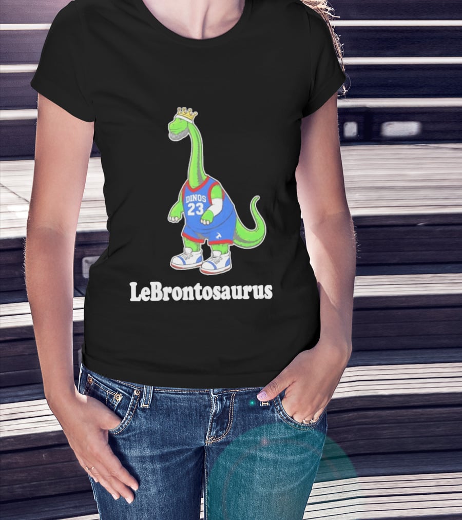 LeBrontosaurus 23 Dinos Dinosaur Basketball Crown Basketball T-Shirt