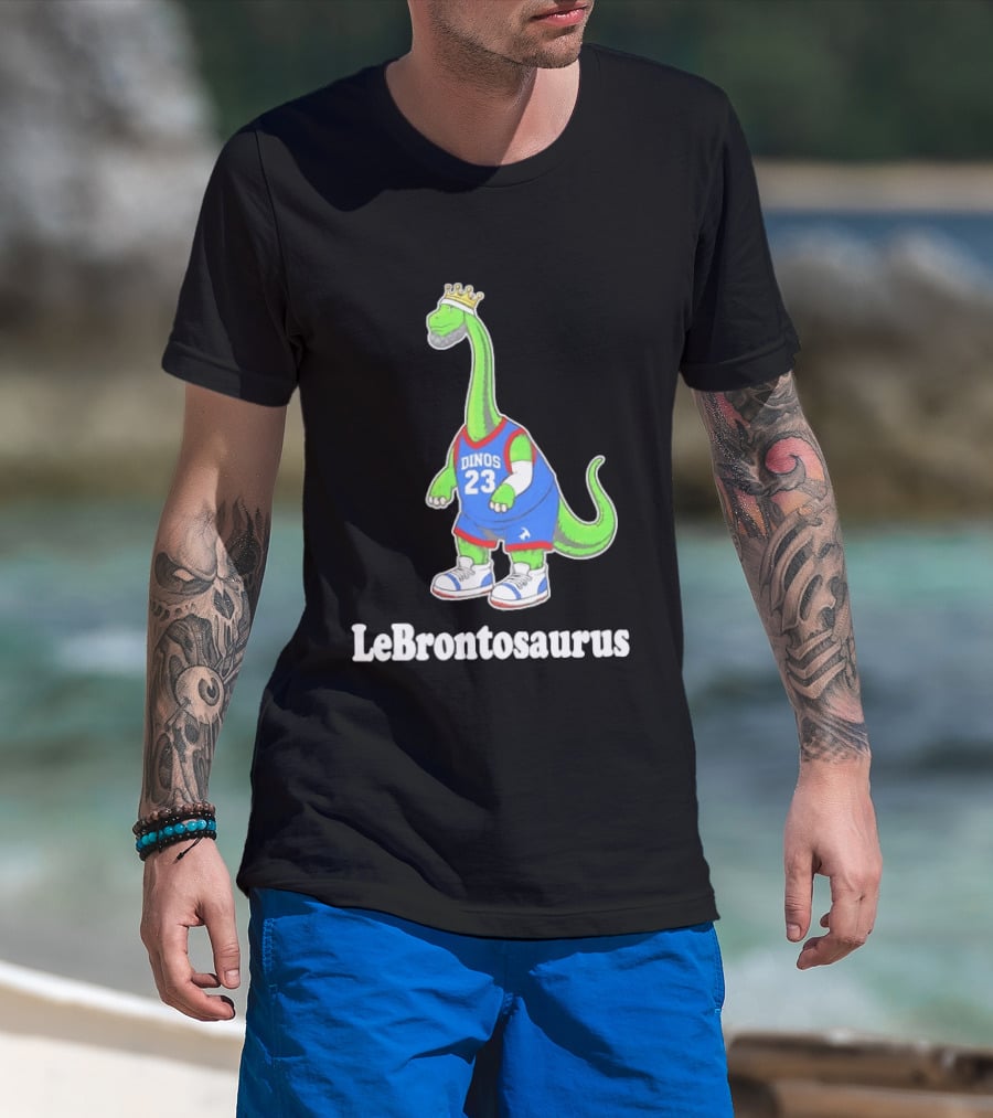 LeBrontosaurus 23 Dinos Dinosaur Basketball Crown Basketball T-Shirt