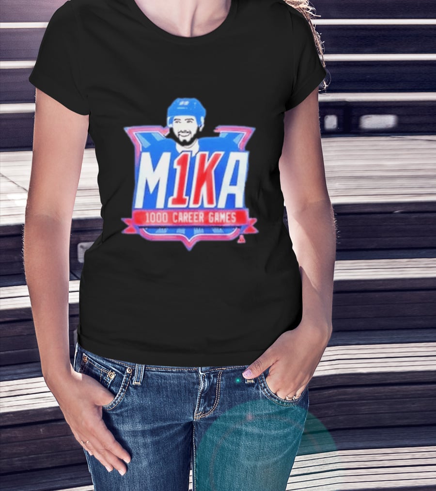Mika Zibanejad 1000 Career Games M1KA New York Rangers T-Shirt