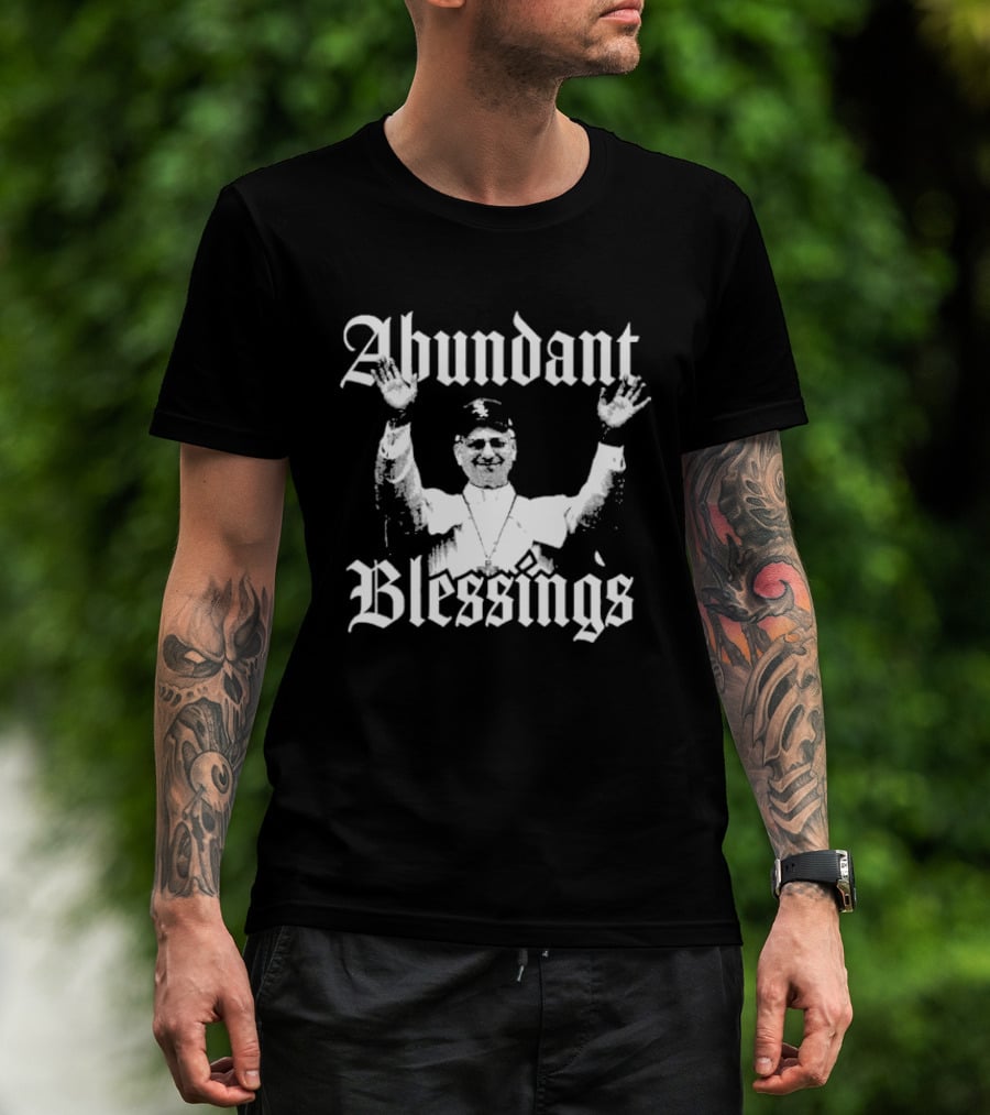 Abundant Blessings Joyful Celebration With Iconic Enthusiastic Figure Hands Raised T-Shirt