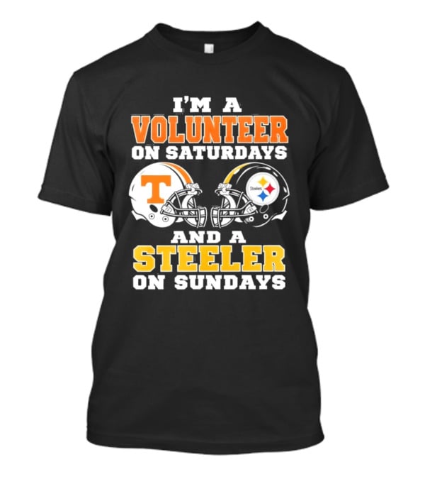 I'm A Volunteer On Saturdays Steeler On Sundays Football Helmets T-Shirt