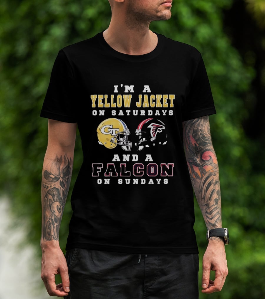I'm A Yellow Jacket GT Helmet Saturdays Falcon Logo Sundays T-Shirt