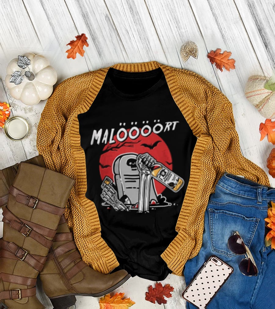 Jeppsons Malort Maloooort Skeleton Tombstone Liquor Pouring Scene T-Shirt