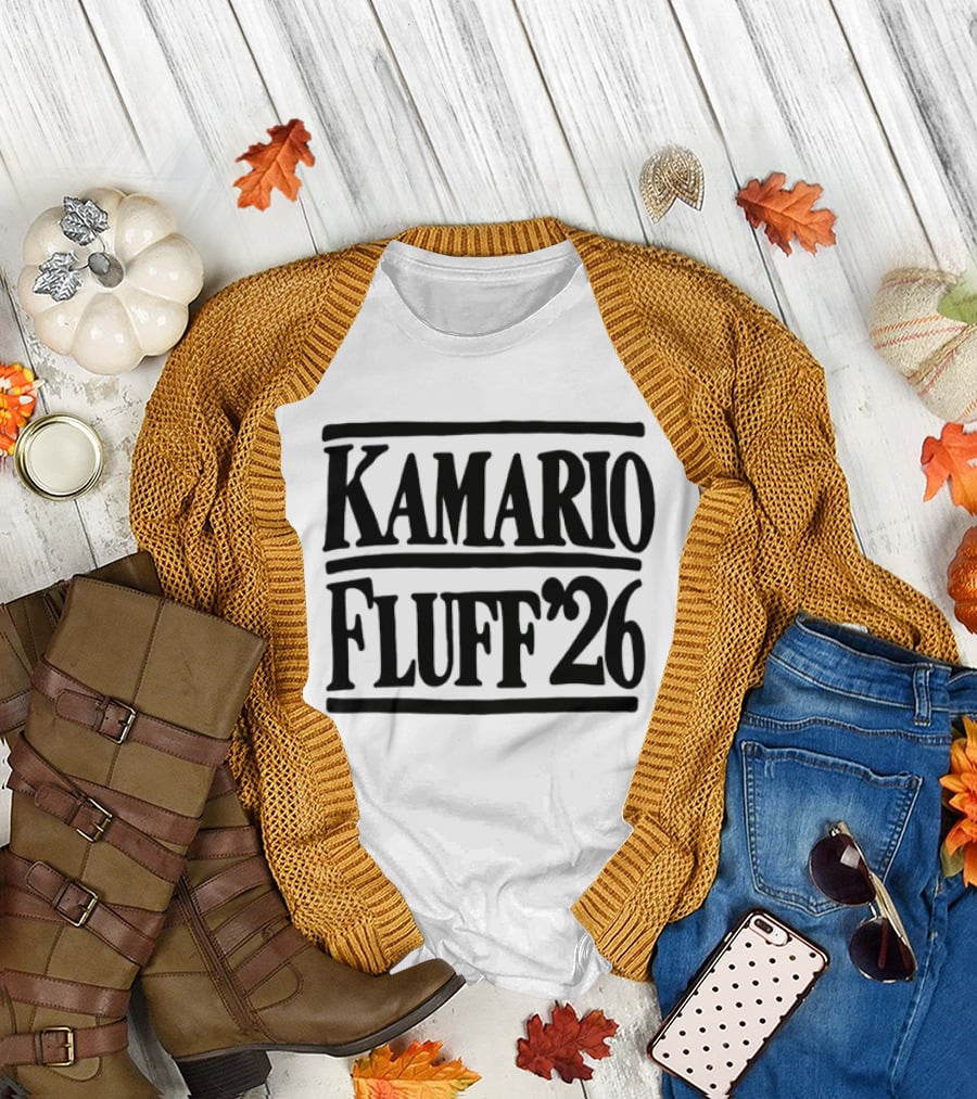 Kamario Fluff '26 Retro Style Graphic Text Bold Font T-Shirt