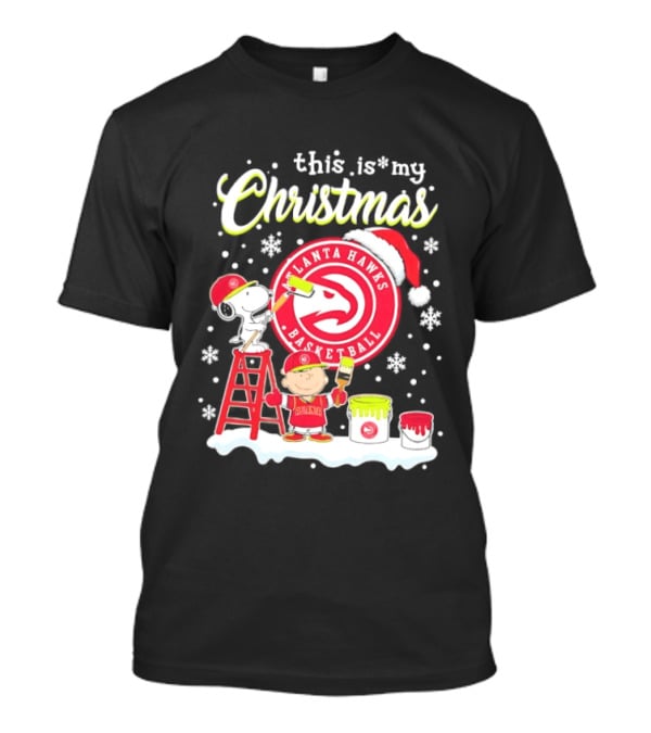 Atlanta Hawks Snoopy Woodstock Charlie Brown Christmas 2026 Basketball T-Shirt