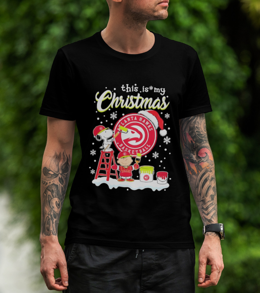 Atlanta Hawks Snoopy Woodstock Charlie Brown Christmas 2026 Basketball T-Shirt
