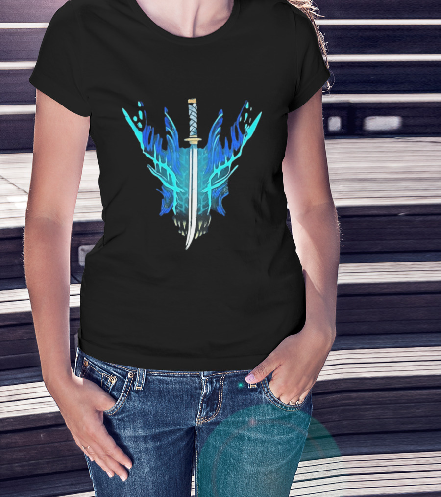 Devil May Cry 5 Vergil Yamato Sword Blue Flames T-Shirt