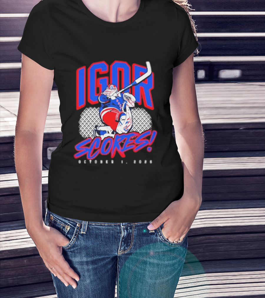 Igor Scores October 1 2026 Hockey Goalie Celebration T-Shirt
