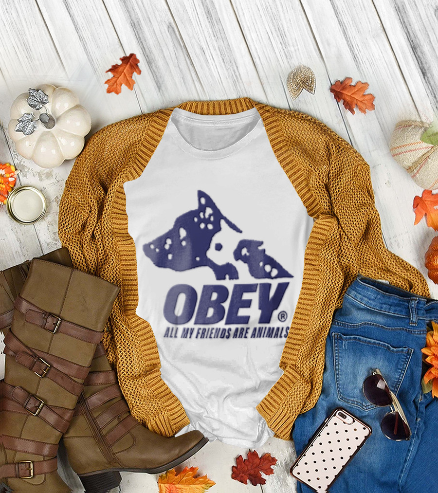 Obey All My Friends Are Animals Dog T-Shirt