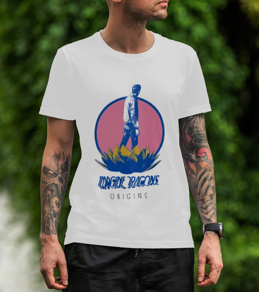 Imagine Dragons Origins Lotus Inverted Pink Circle T-Shirt