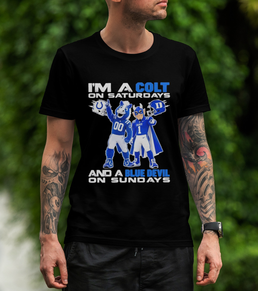 Indianapolis Colts Saturdays Duke Blue Devils Sundays Mascots T-Shirt