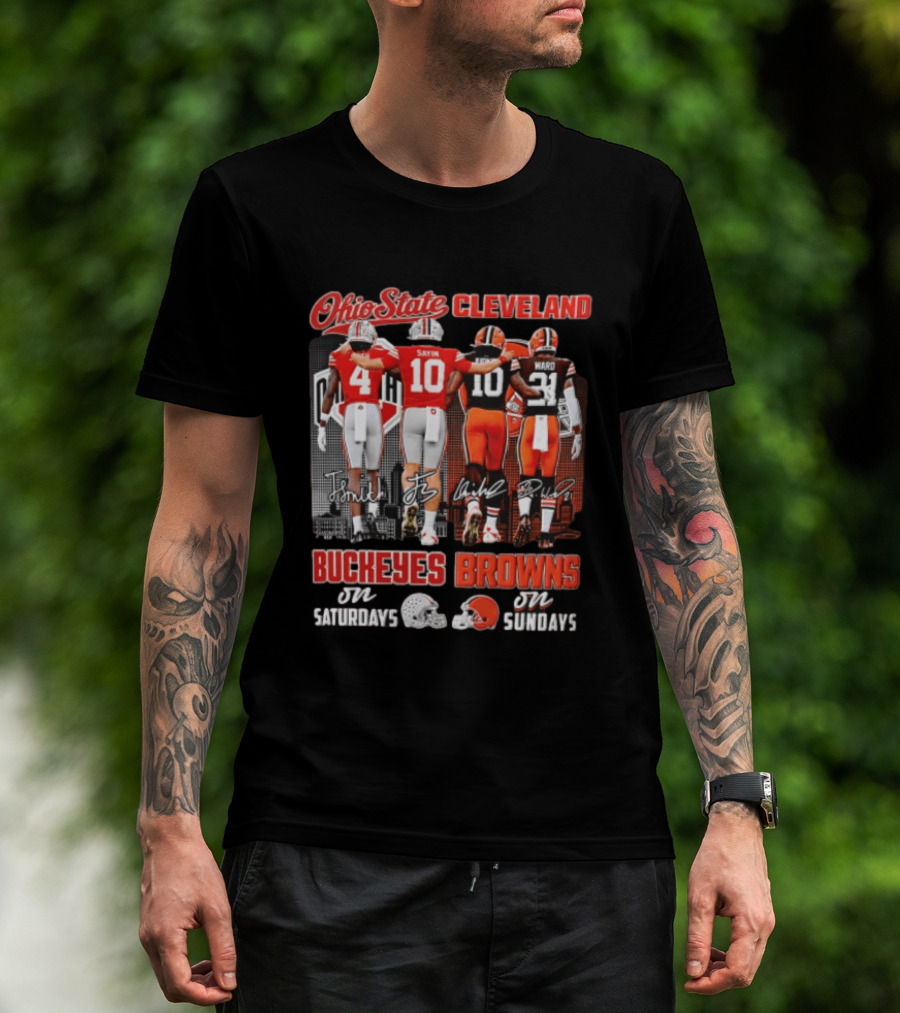 Ohio State Cleveland Buckeyes Browns J Smith Sayin Judkins Ward 4 10 10 21 Saturdays Sundays T-Shirt