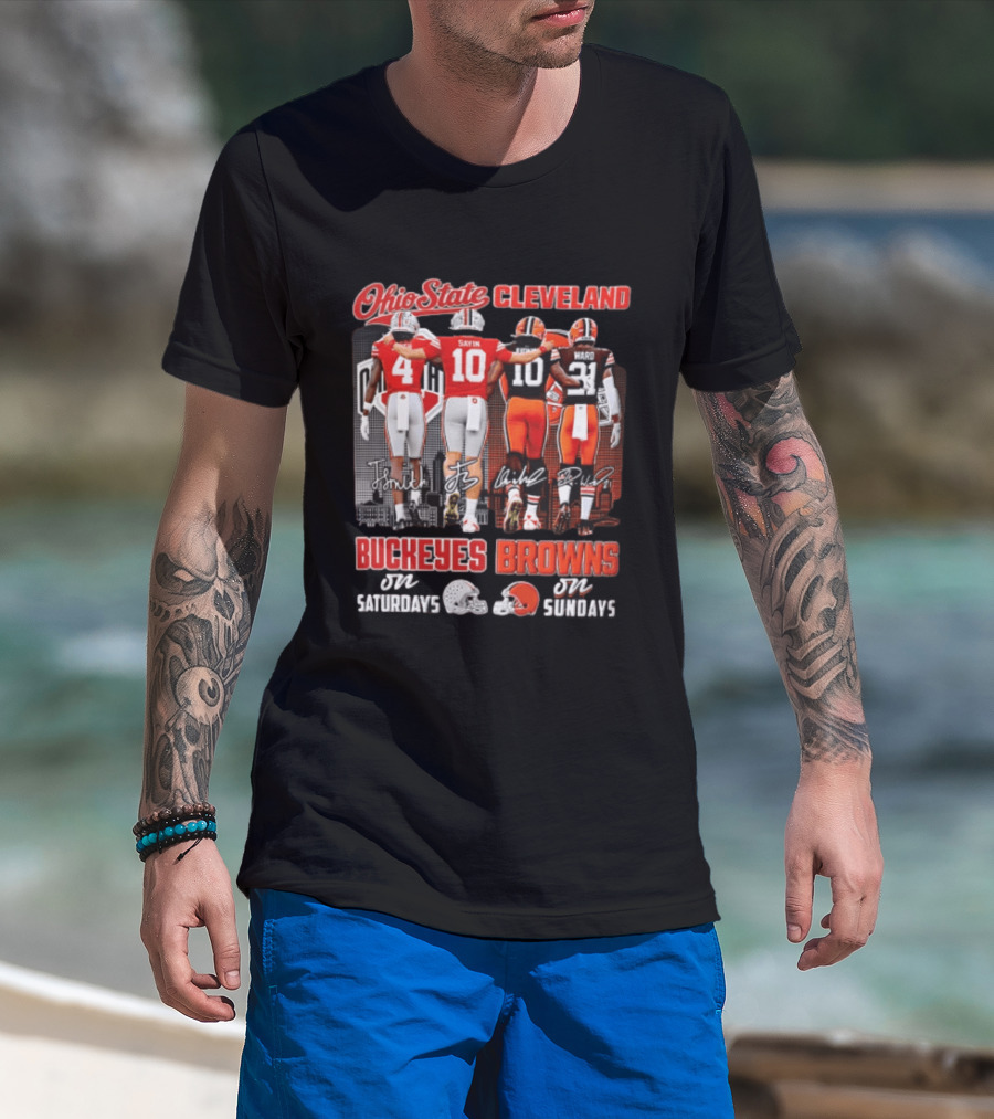 Ohio State Cleveland Buckeyes Browns J Smith Sayin Judkins Ward 4 10 10 21 Saturdays Sundays T-Shirt