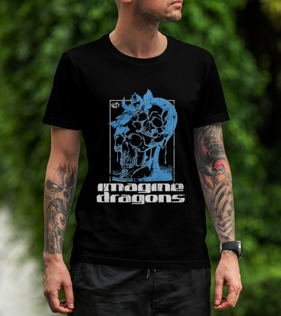 Imagine Dragons Melting Skull Blue T-Shirt