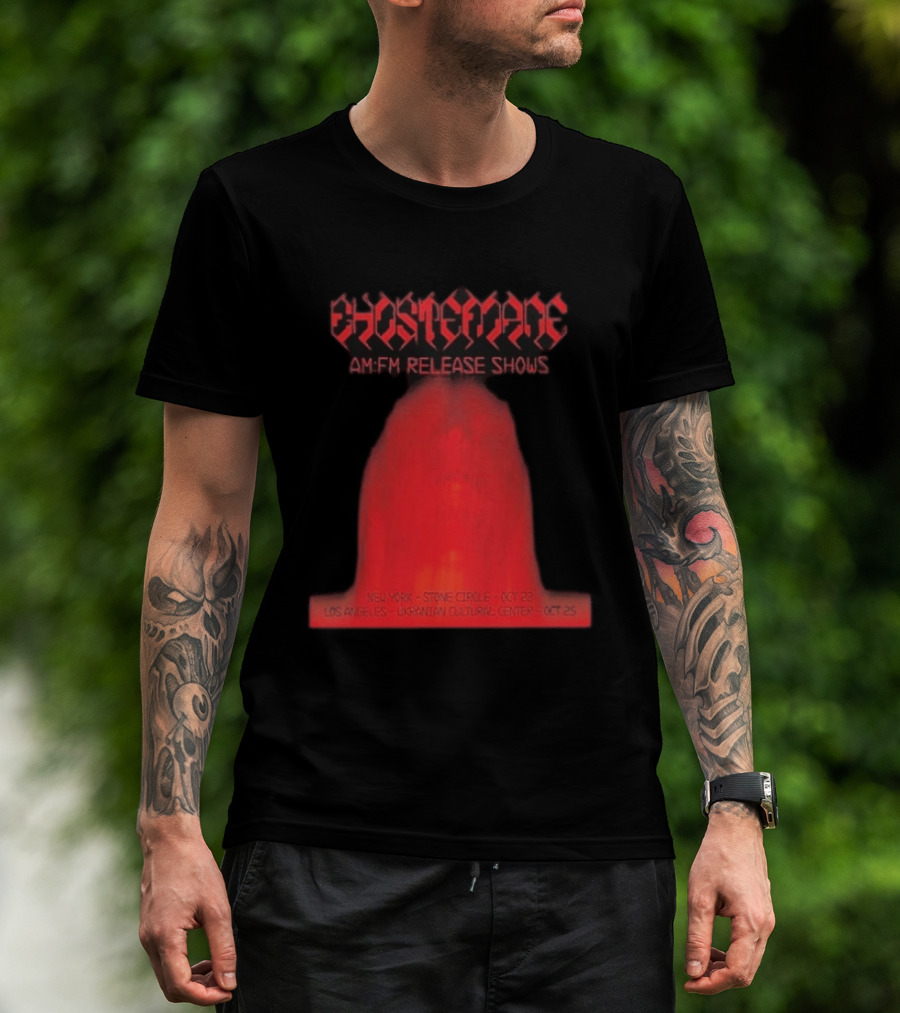 Ghostemane AM:FM Release Shows New York Stone Circle Oct 22 Los Angeles Ukrainian Cultural Center Oct 25 T-Shirt