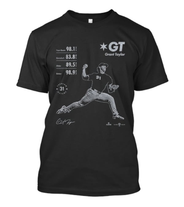 Grant Taylor GT Baseball Pitcher Statistics Graphic 31 T-Shirt