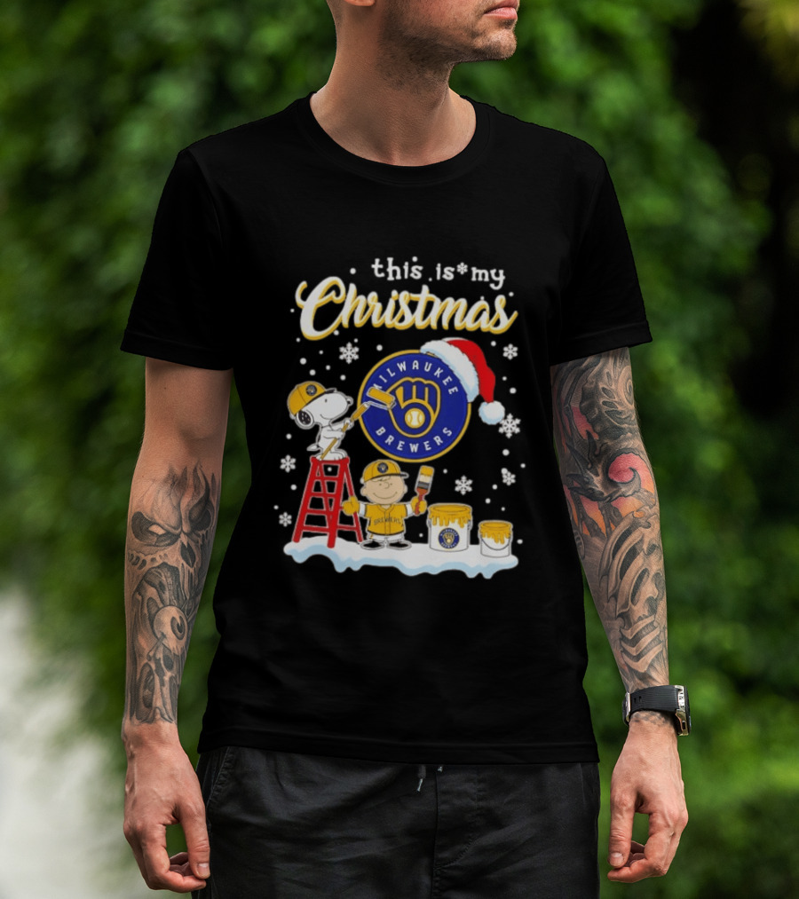 Milwaukee Brewers Snoopy Woodstock Charlie Brown Christmas 2026 T-Shirt