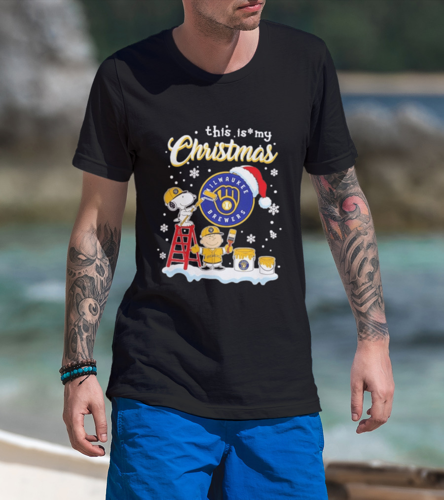 Milwaukee Brewers Snoopy Woodstock Charlie Brown Christmas 2026 T-Shirt
