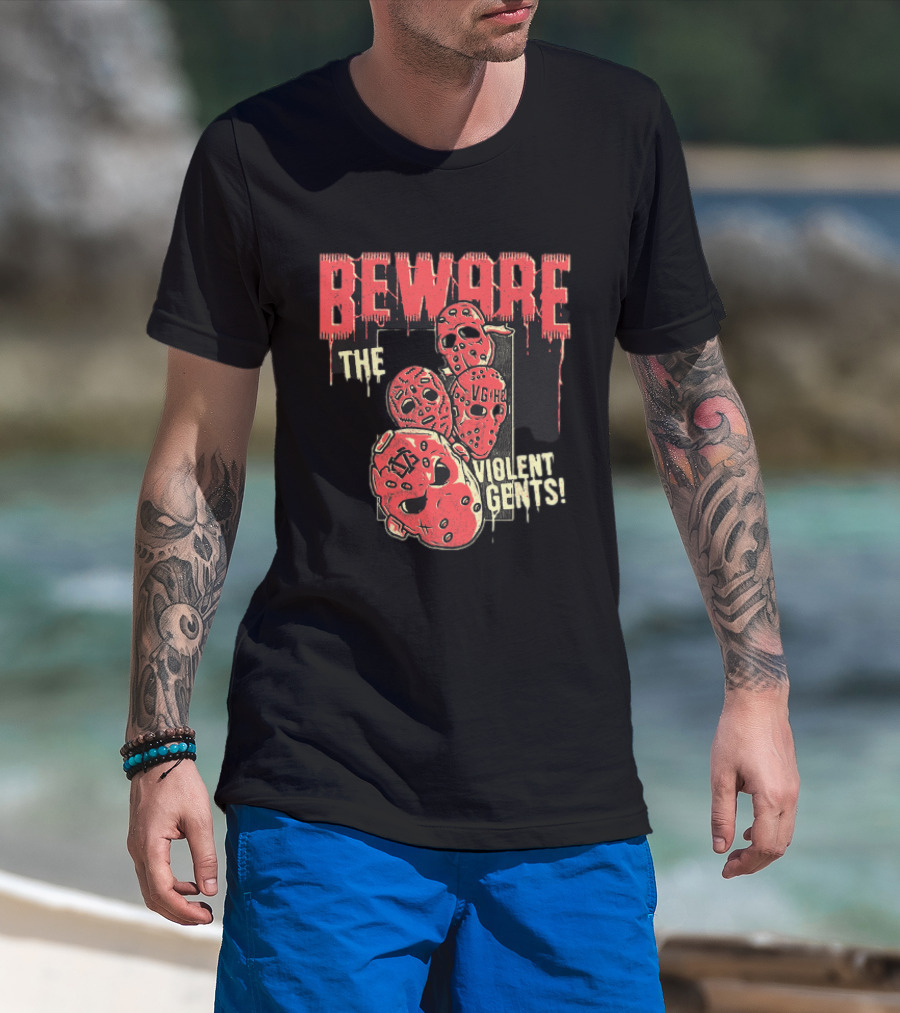 Beware The Violent Gents Hockey Masks VGHC T-Shirt