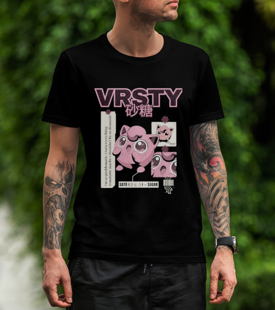 Vrsty Sato Sugar Jigglypuff Anime Style Kawaii Japanese T-Shirt