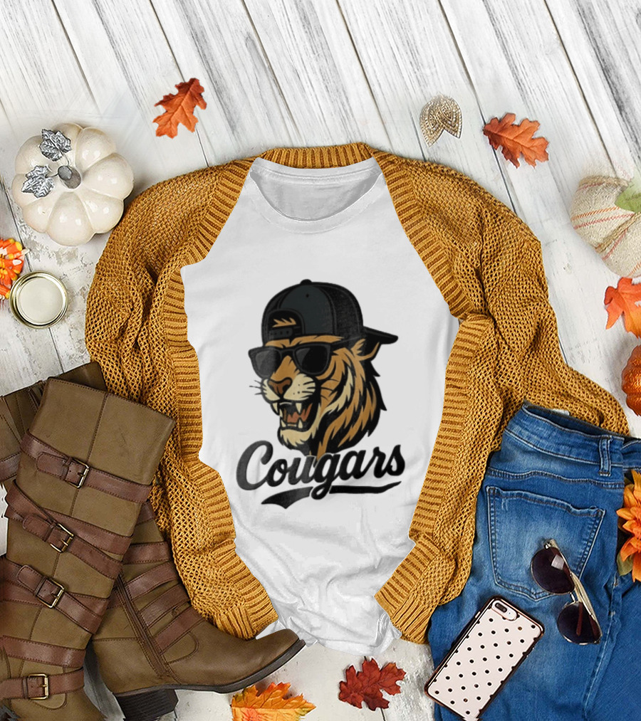 Cougars Tiger Sunglasses Baseball Cap Swagger T-Shirt