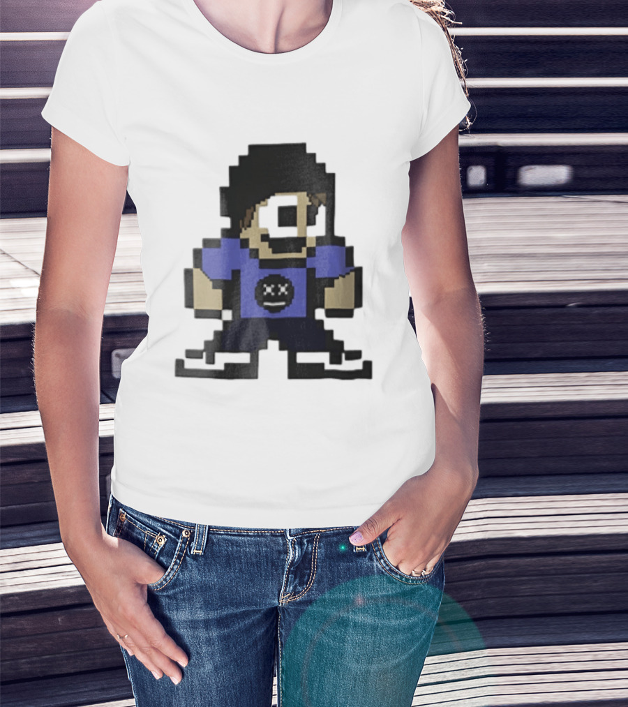 Eddsworld Tom Pixel Art With Black Beanie And Blue T-Shirt