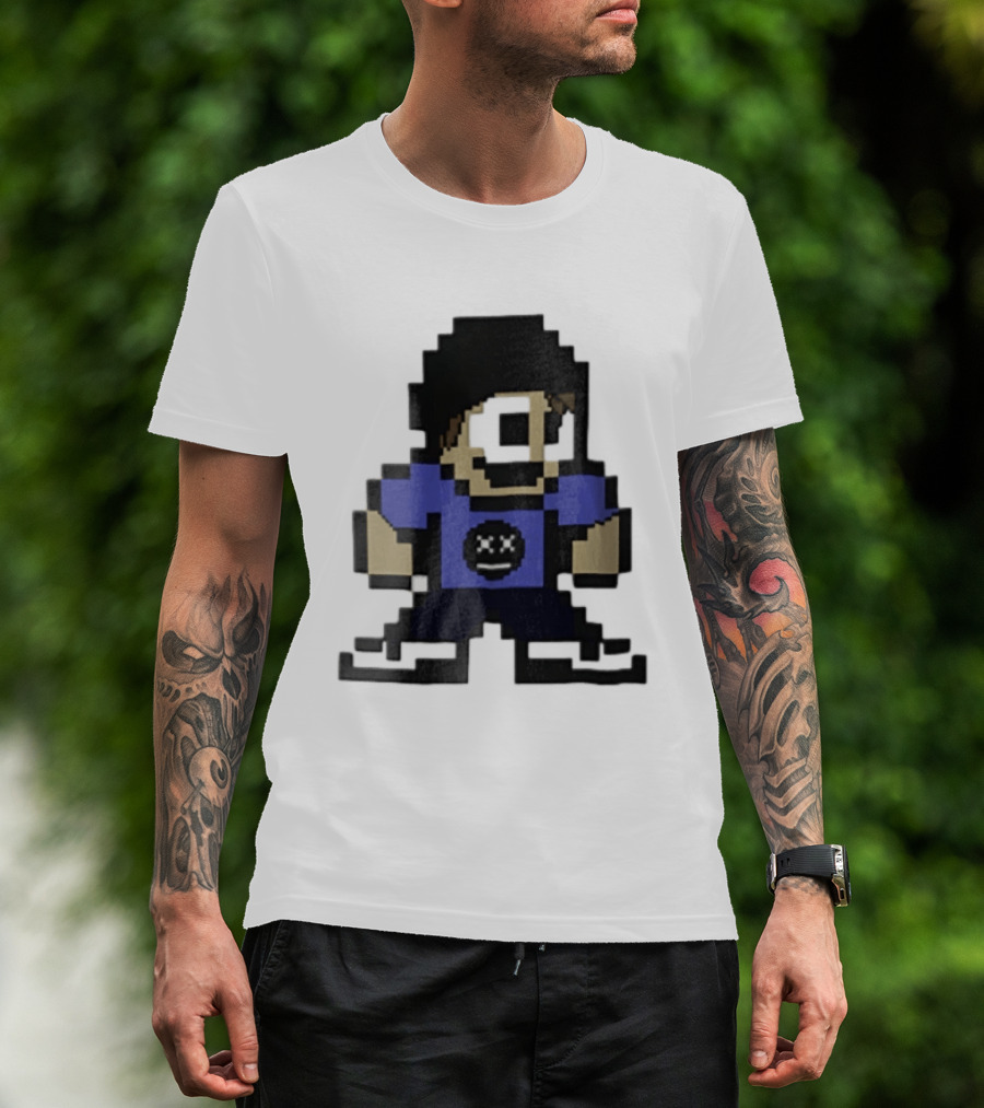 Eddsworld Tom Pixel Art With Black Beanie And Blue T-Shirt