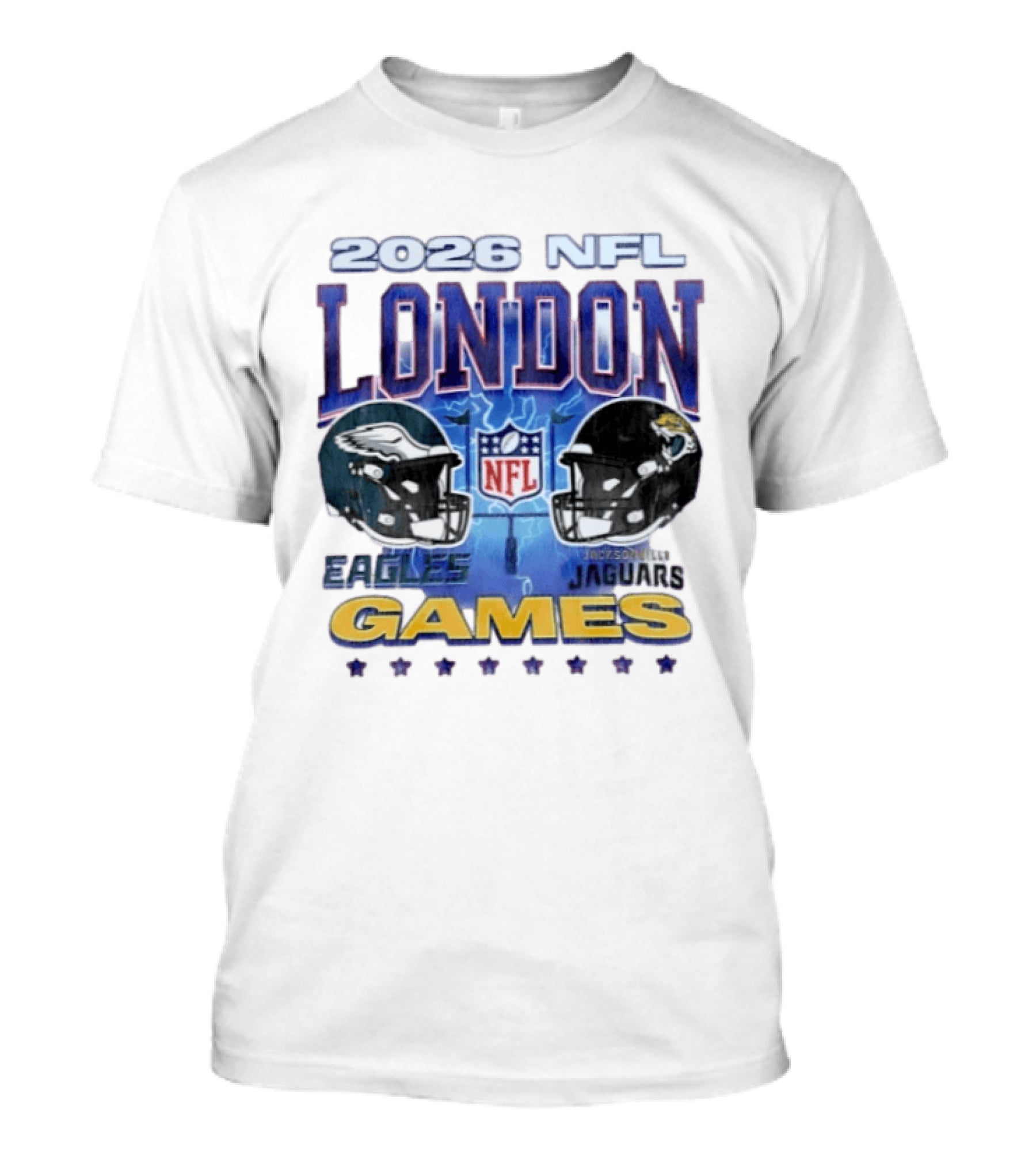 2026 NFL London Games Philadelphia Eagles Vs Jacksonville Jaguars Matchup T-Shirt