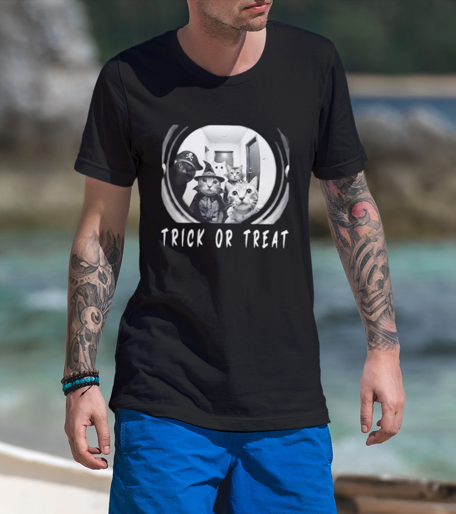 Trick Or Treat Cats Halloween 2026 T-Shirt