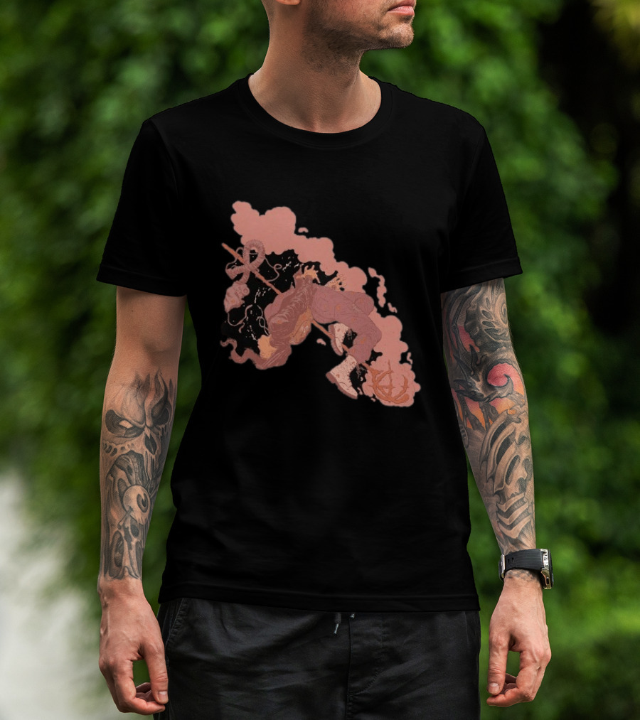 Demon Hunter Exile Warrior Art With Sword And Abstract T-Shirt
