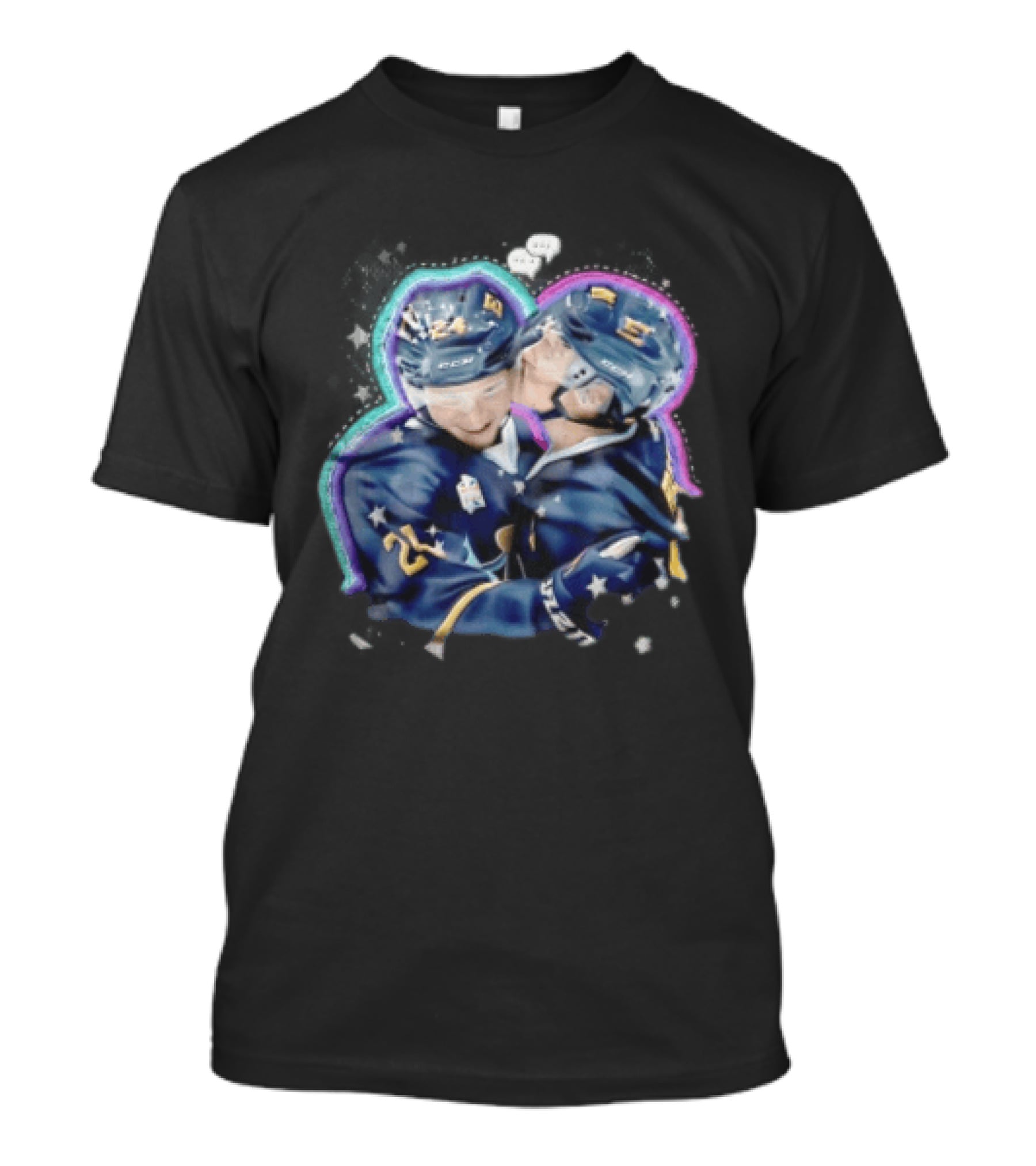 NHL Hockey Players Number 24 5 Hugging Victory Stars Celebration T-Shirt