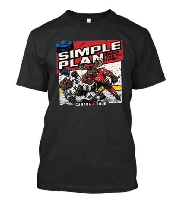 2027 Simple Plan Bigger Than You Think Canada Tour Hockey T-Shirt