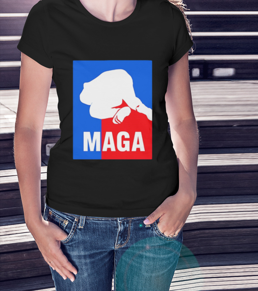 MAGA Political Parody Silhouette Red And Blue T-Shirt