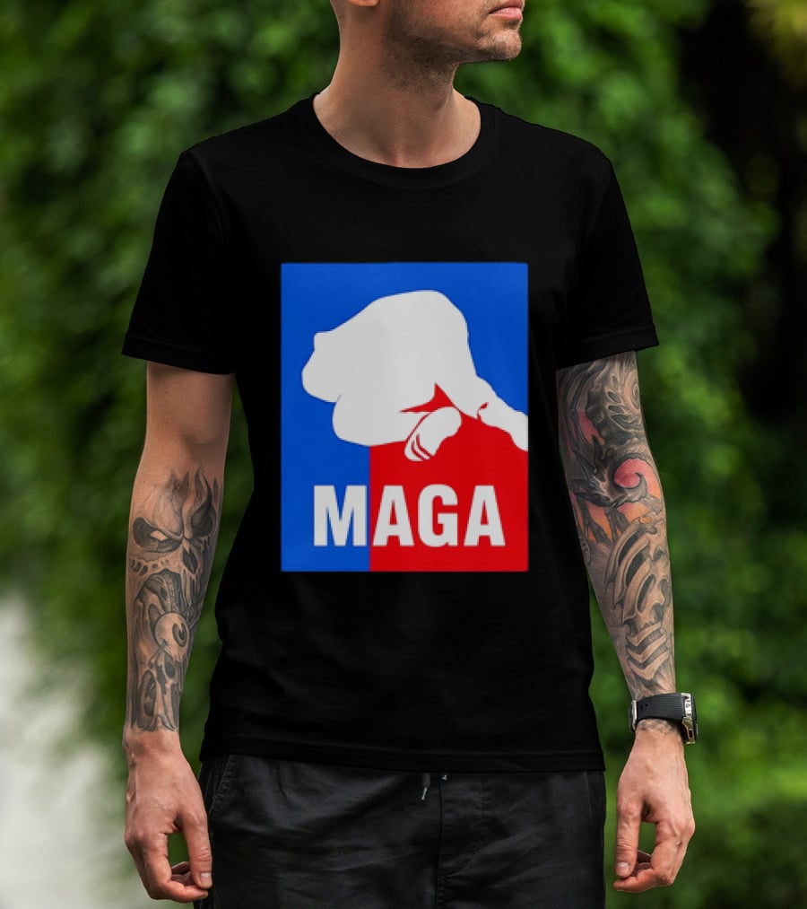 MAGA Political Parody Silhouette Red And Blue T-Shirt