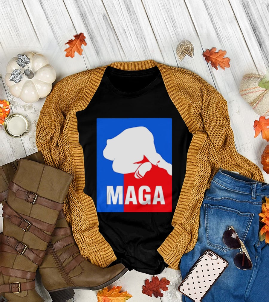 MAGA Political Parody Silhouette Red And Blue T-Shirt