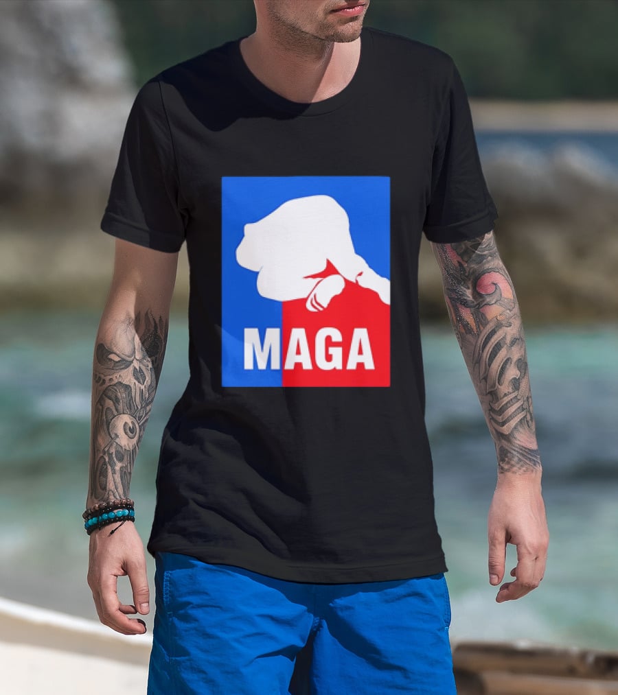 MAGA Political Parody Silhouette Red And Blue T-Shirt