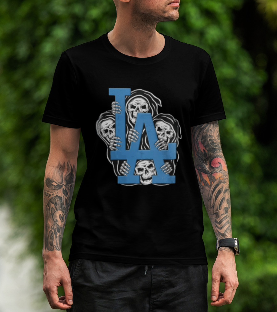 MLB Los Angeles Dodgers LA Four Grim Reapers Holding T-Shirt