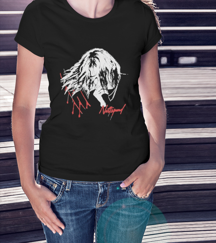 Nettspend Slash Hair Silhouette With Red Scribble T-Shirt