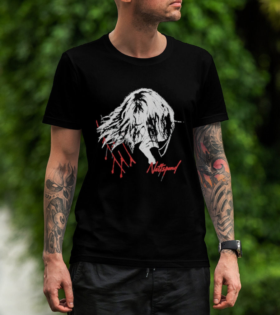 Nettspend Slash Hair Silhouette With Red Scribble T-Shirt