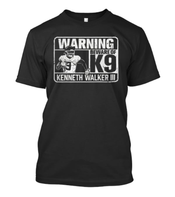 Seattle Seahawks Kenneth Walker III Warning Beware Of K9 T-Shirt