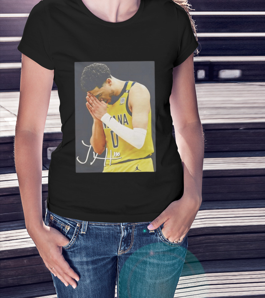 Tyrese Haliburton Indiana Pacers Praying NBA 0 JH Signature T-Shirt