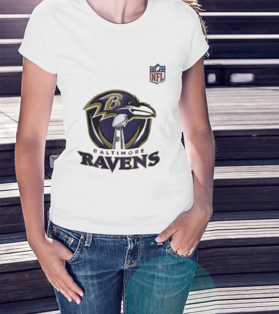 Baltimore Ravens Lamar Jackson 8 NFL Logo Ravens Football T-Shirt