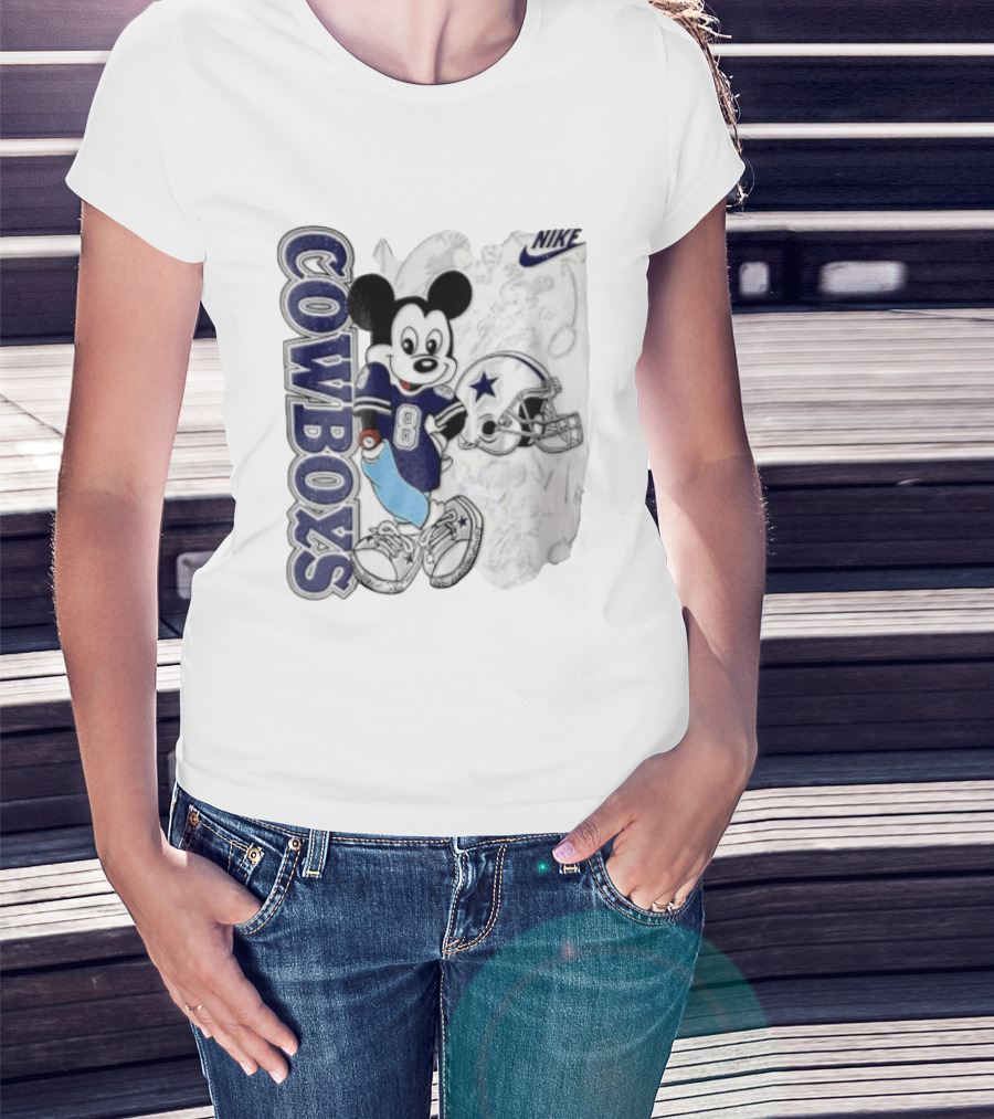 Cowboys Mickey Mouse 8 Football Jersey Cartoon Nike T-Shirt