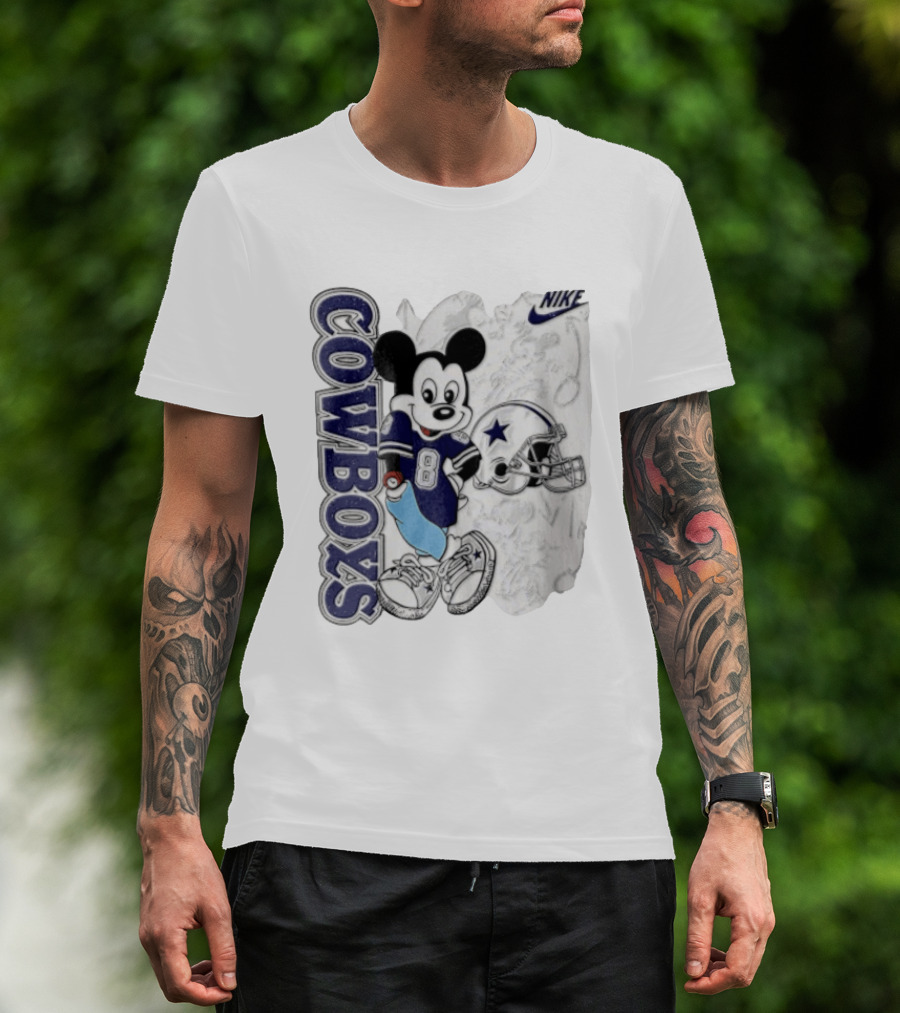 Cowboys Mickey Mouse 8 Football Jersey Cartoon Nike T-Shirt