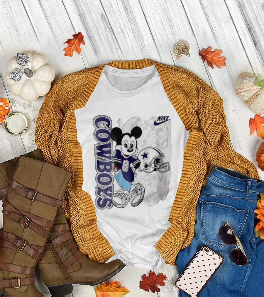 Cowboys Mickey Mouse 8 Football Jersey Cartoon Nike T-Shirt