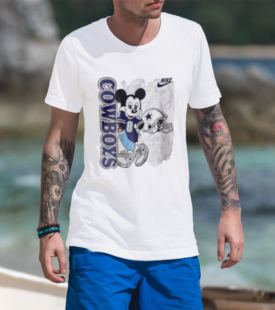 Cowboys Mickey Mouse 8 Football Jersey Cartoon Nike T-Shirt